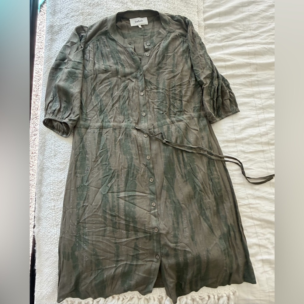 Ba&sh Olive and Gold Kenya Dress